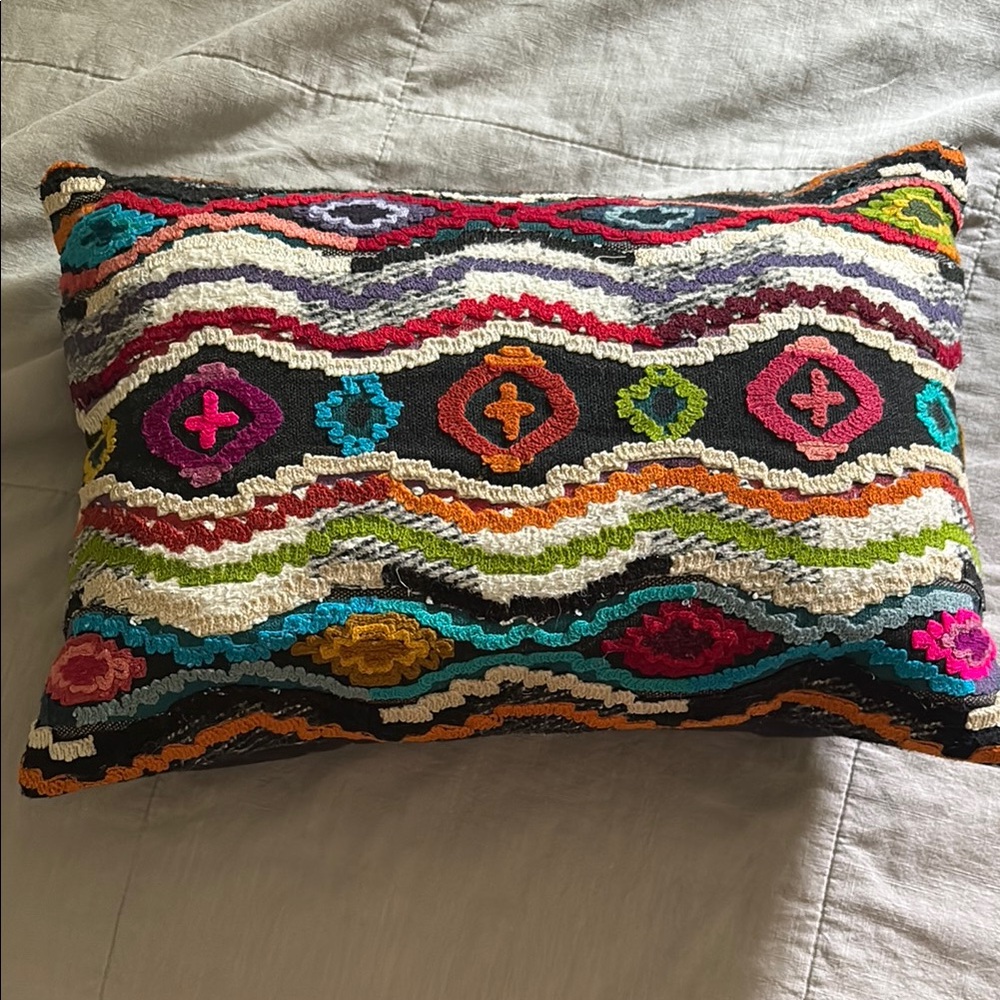Colorful Patterned Throw Pillow
